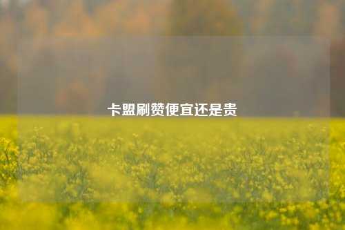 卡盟刷赞便宜还是贵