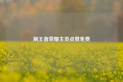 刷王者荣耀主页点赞免费
